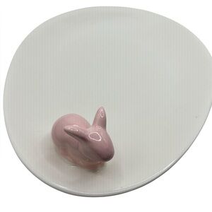 YANKEE CANDLE EASTER PINK BUNNY EGG SHAPED Plate.